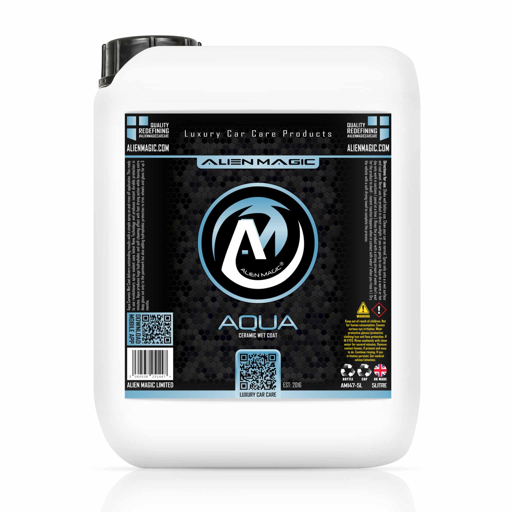 aqua ceramic wet coat 5l by alien magic car detailing