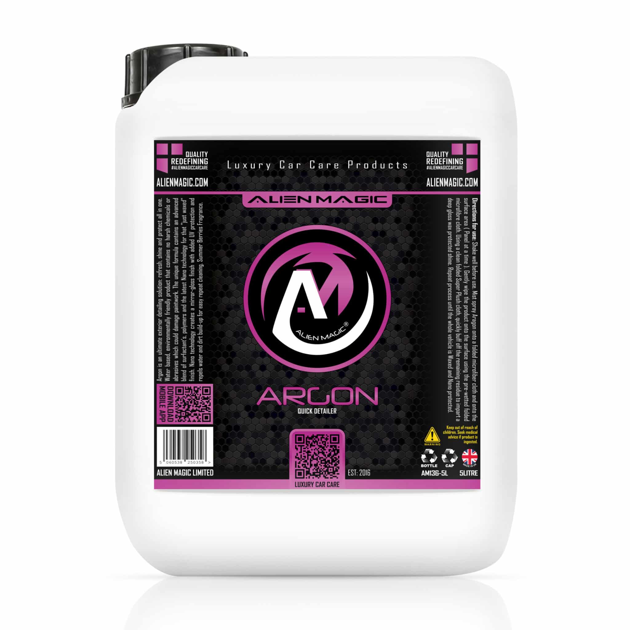 Argon | Nano & Carnauba Quick Detailer Spray Wax 5L