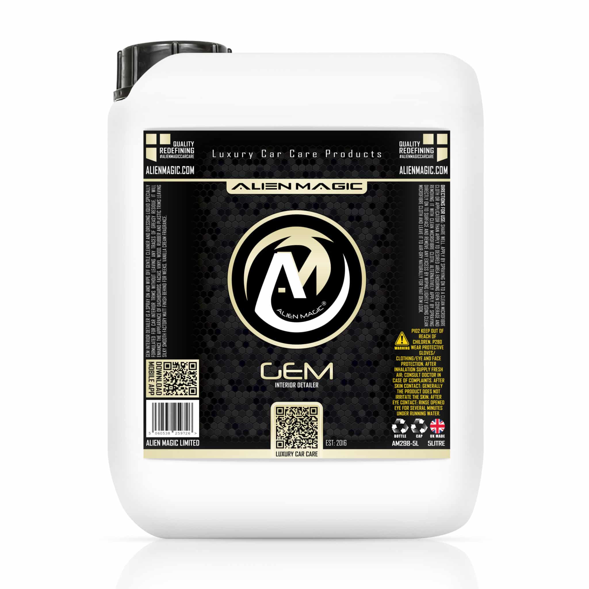 gem car interior detailer 5l by alien magic car detailing