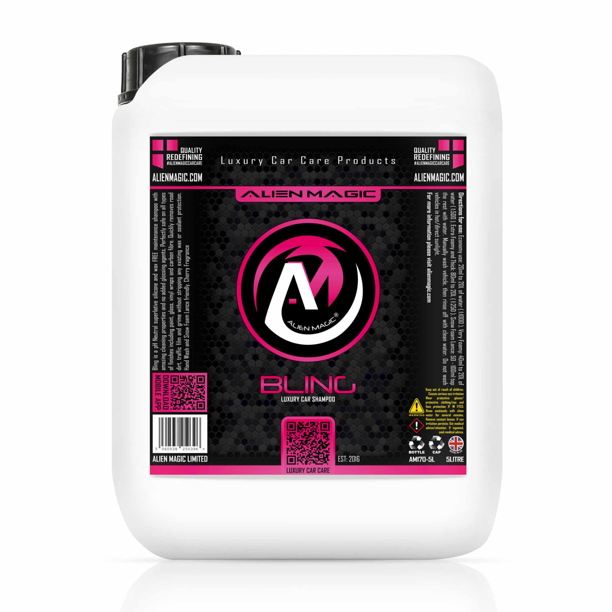 Bling Luxury Car Shampoo 5 litre alien magic car detailing
