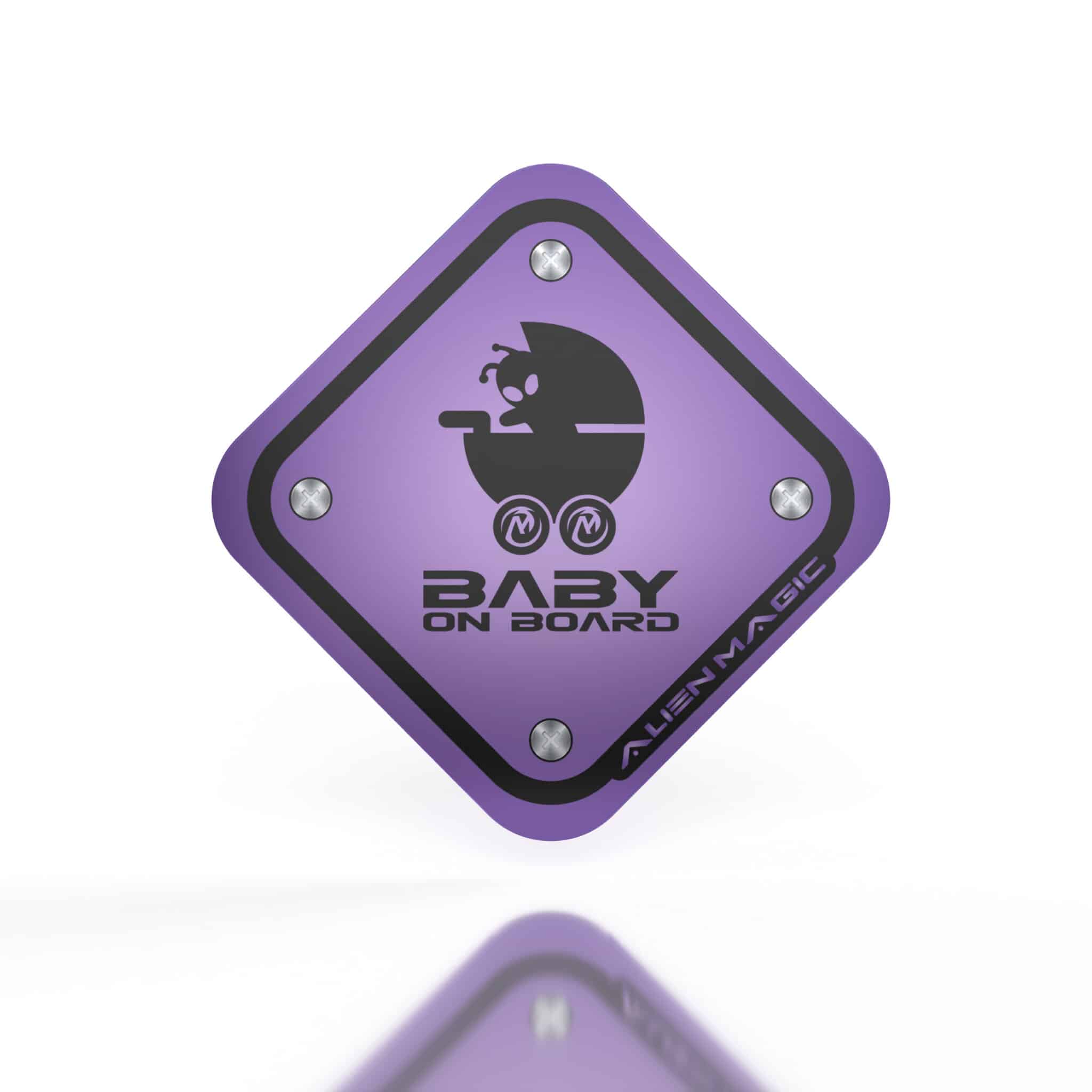 purple baby on board car sticker large