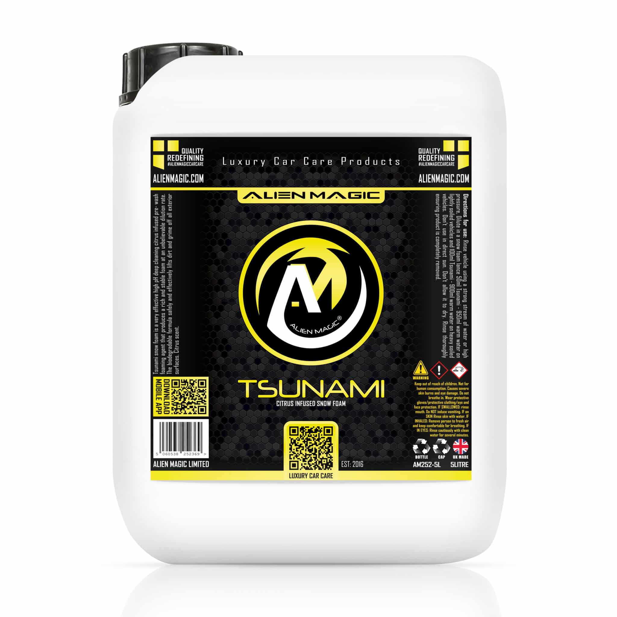 tsunami citrus infused snow foam 5l by alien magic car detailing